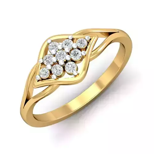Elegant Gold Diamond Cluster Ring