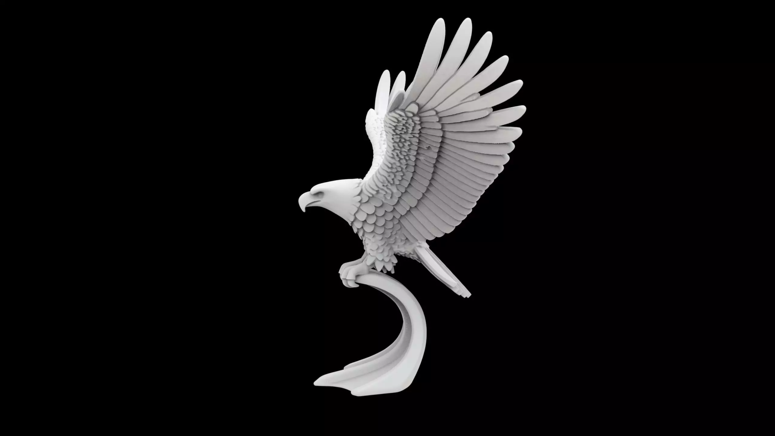 Soaring Bald Eagle 3D Print Sculpture 3D print model_2