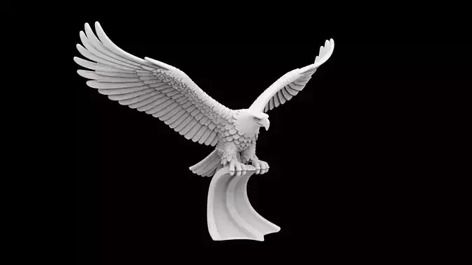Soaring Bald Eagle 3D Print Sculpture 3D print model