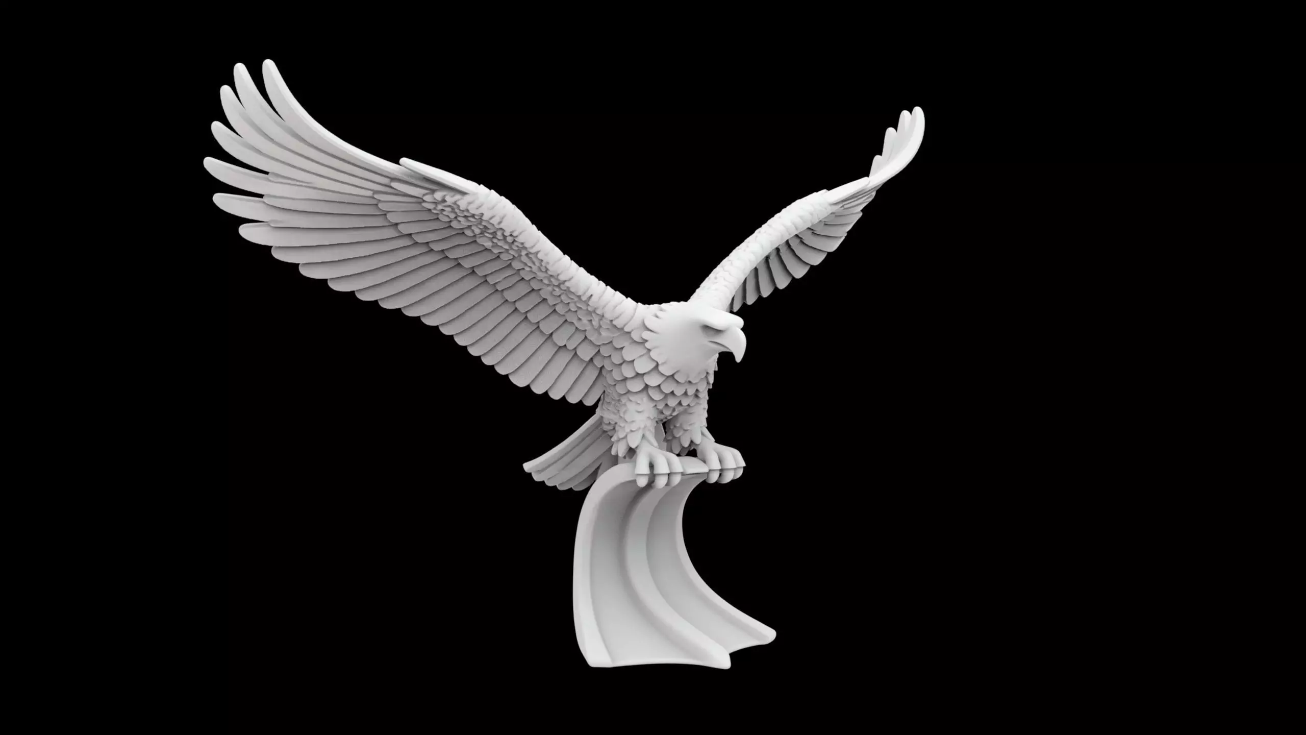 Soaring Bald Eagle 3D Print Sculpture 3D print model_0