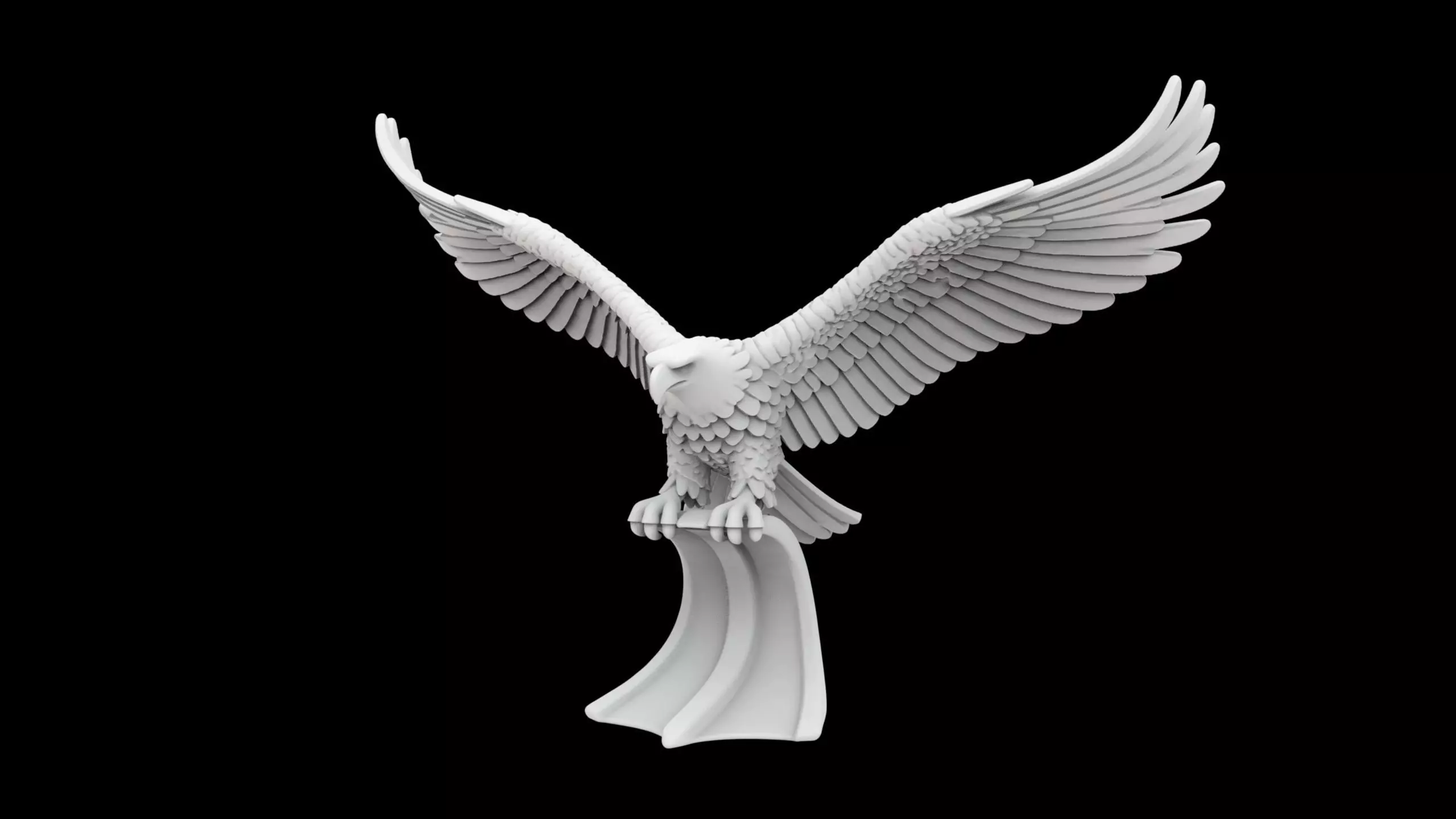 Soaring Bald Eagle 3D Print Sculpture 3D print model_1
