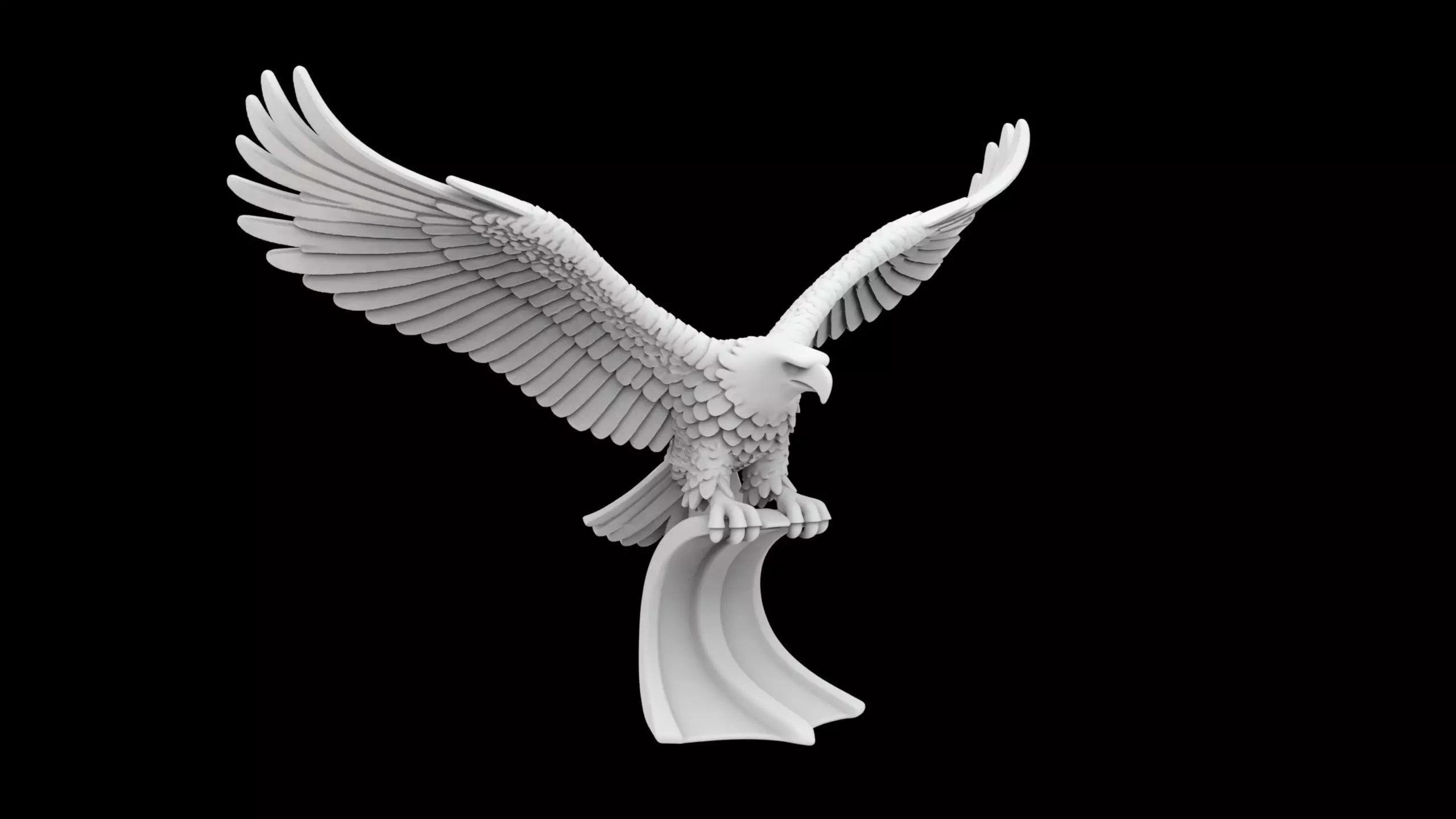 Soaring Bald Eagle 3D Print Sculpture 3D print model_6