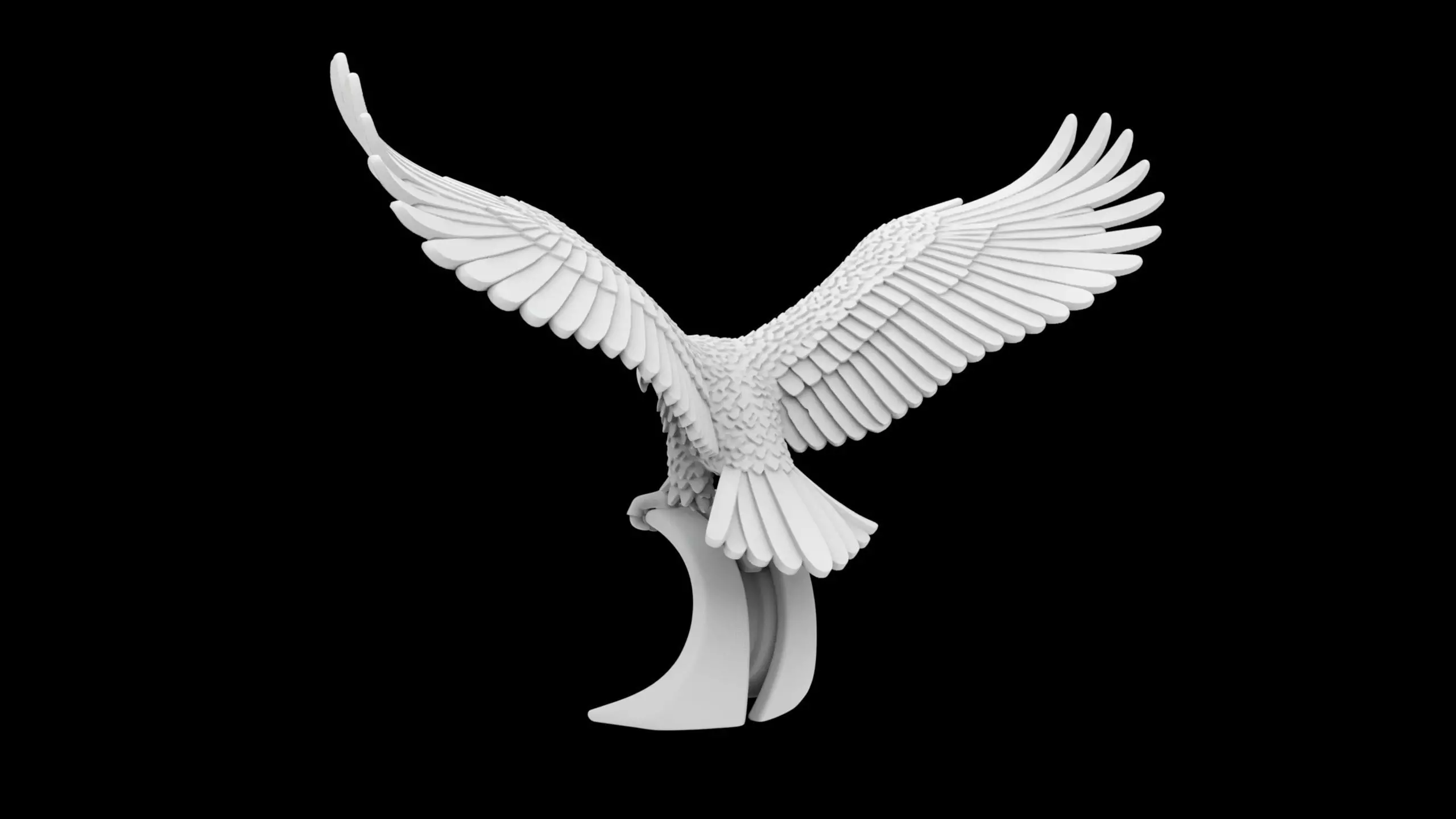 Soaring Bald Eagle 3D Print Sculpture 3D print model_3