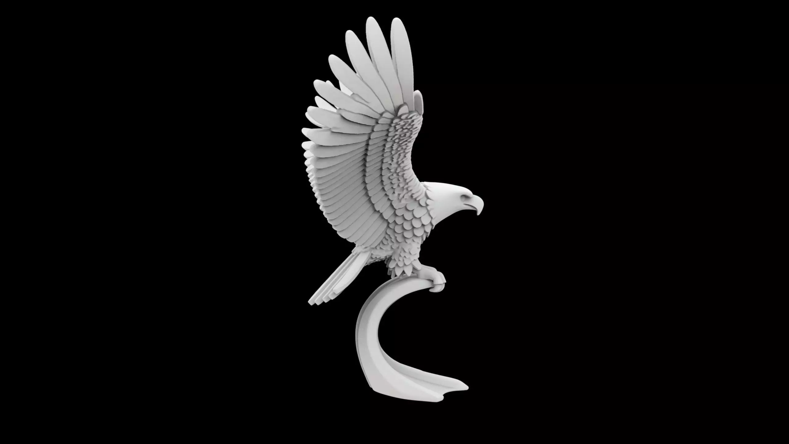 Soaring Bald Eagle 3D Print Sculpture 3D print model_5