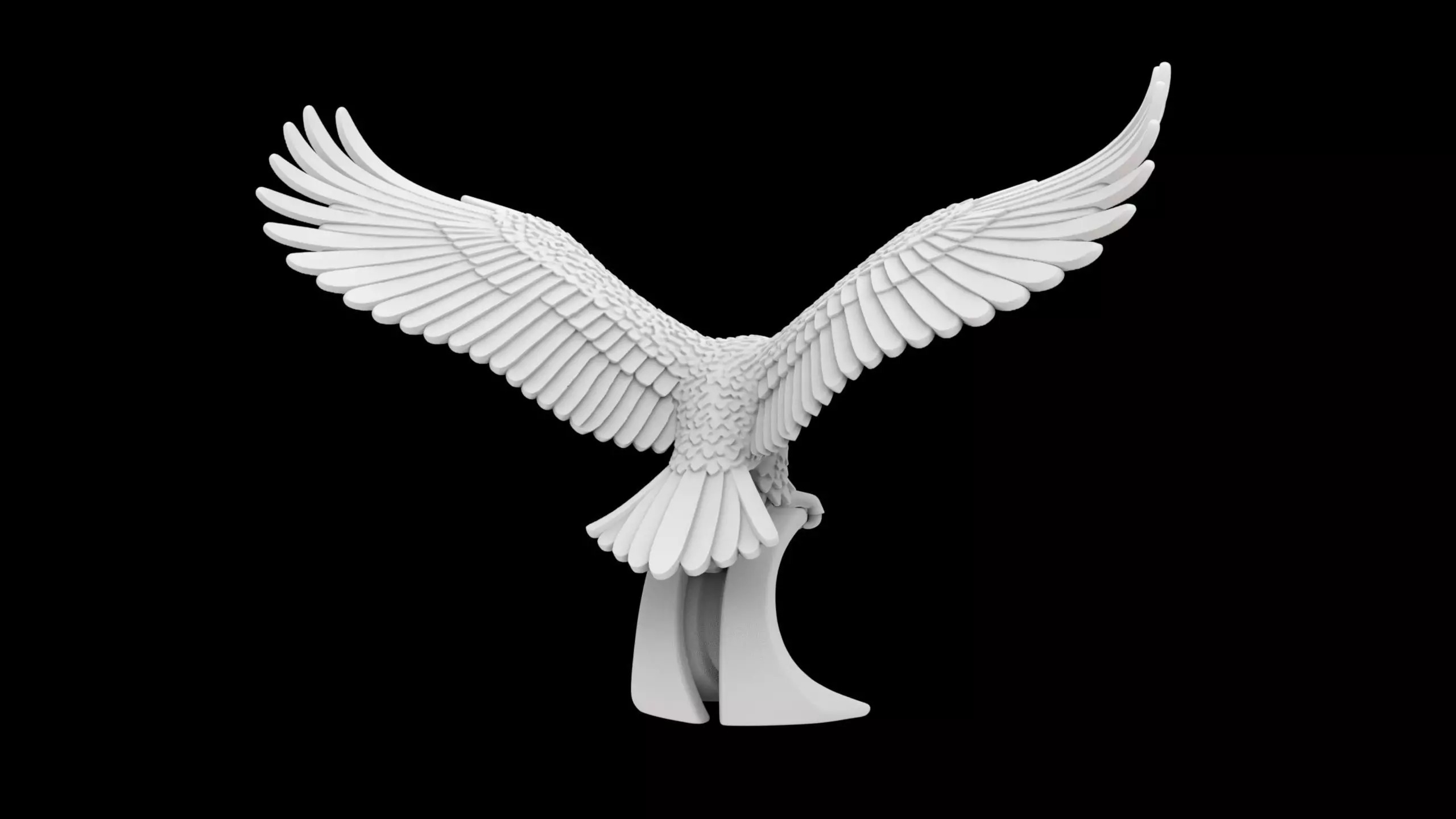 Soaring Bald Eagle 3D Print Sculpture 3D print model_4