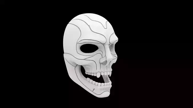 Stylized Skull Mask 3D Printable Halloween Mask