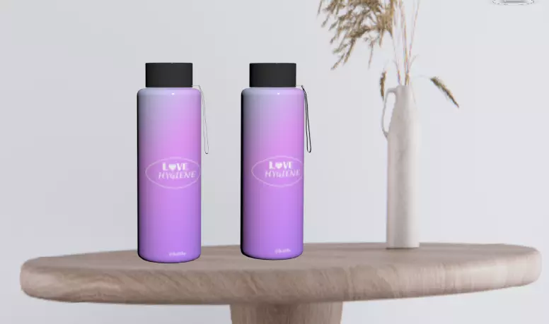 3D Water Bottle Love Hygiene Design 3D model