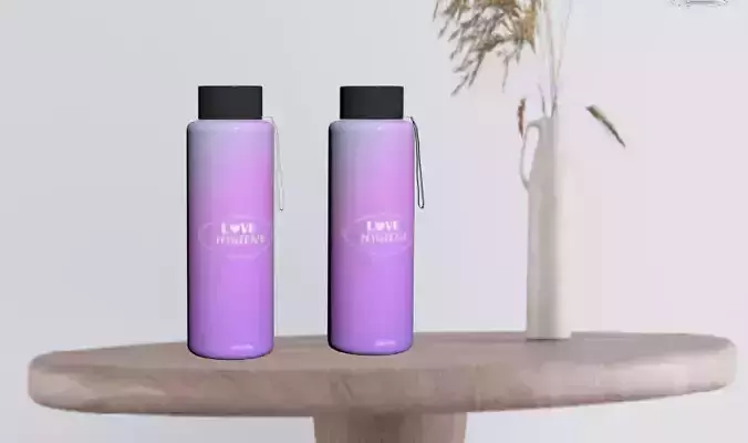 3D Water Bottle  Love Hygiene Design  3D model