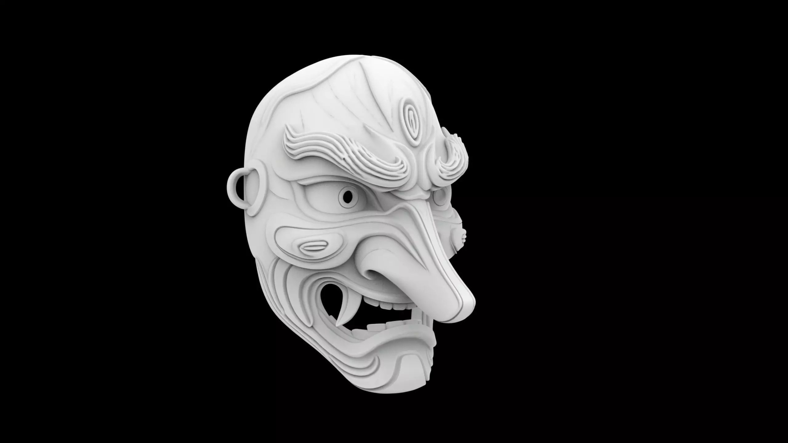 Tengu Mask Mythical Spirit for 3D Print 3D print model