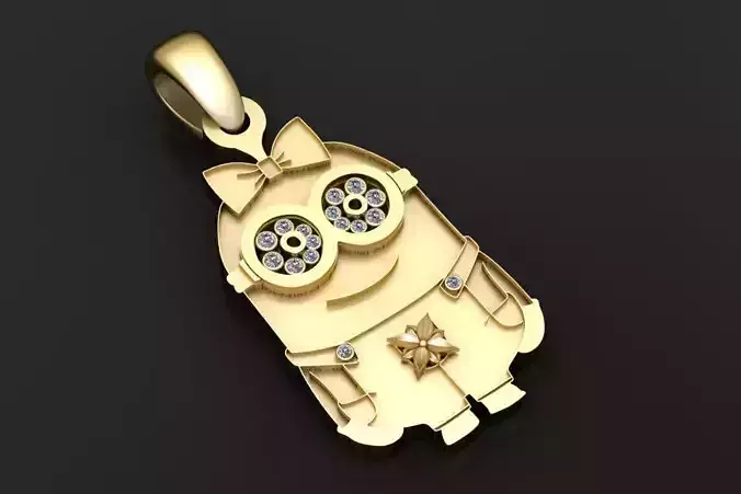gold character pendant 3D printable model
