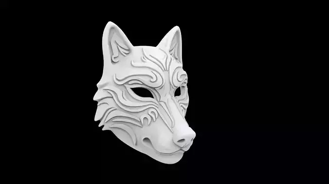 Tribal Wolf Mask for 3D Print