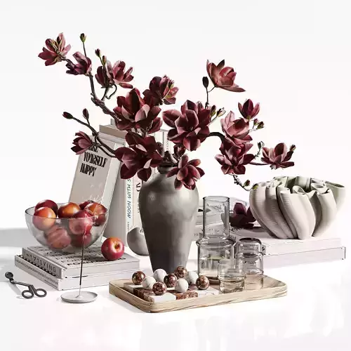 Decorative Tabletop with Magnolia Touch 3D model 2