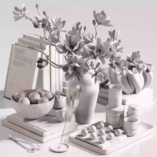 Decorative Tabletop with Magnolia Touch 3D model 5