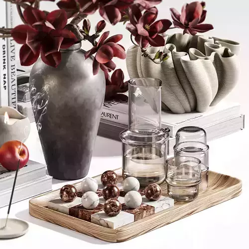 Decorative Tabletop with Magnolia Touch 3D model 4