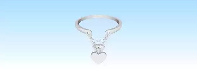 Minimalist Gold Ring with Heart Charm