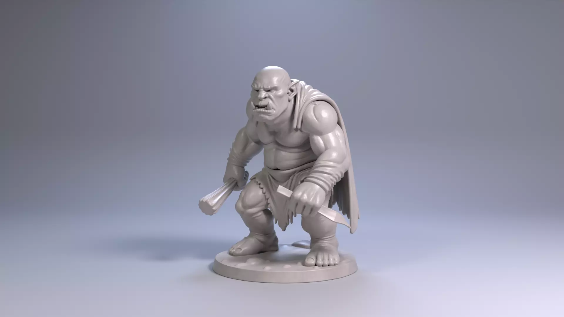 Mountain Troll 3D Printable Fantasy Monster Free 3D print model_22