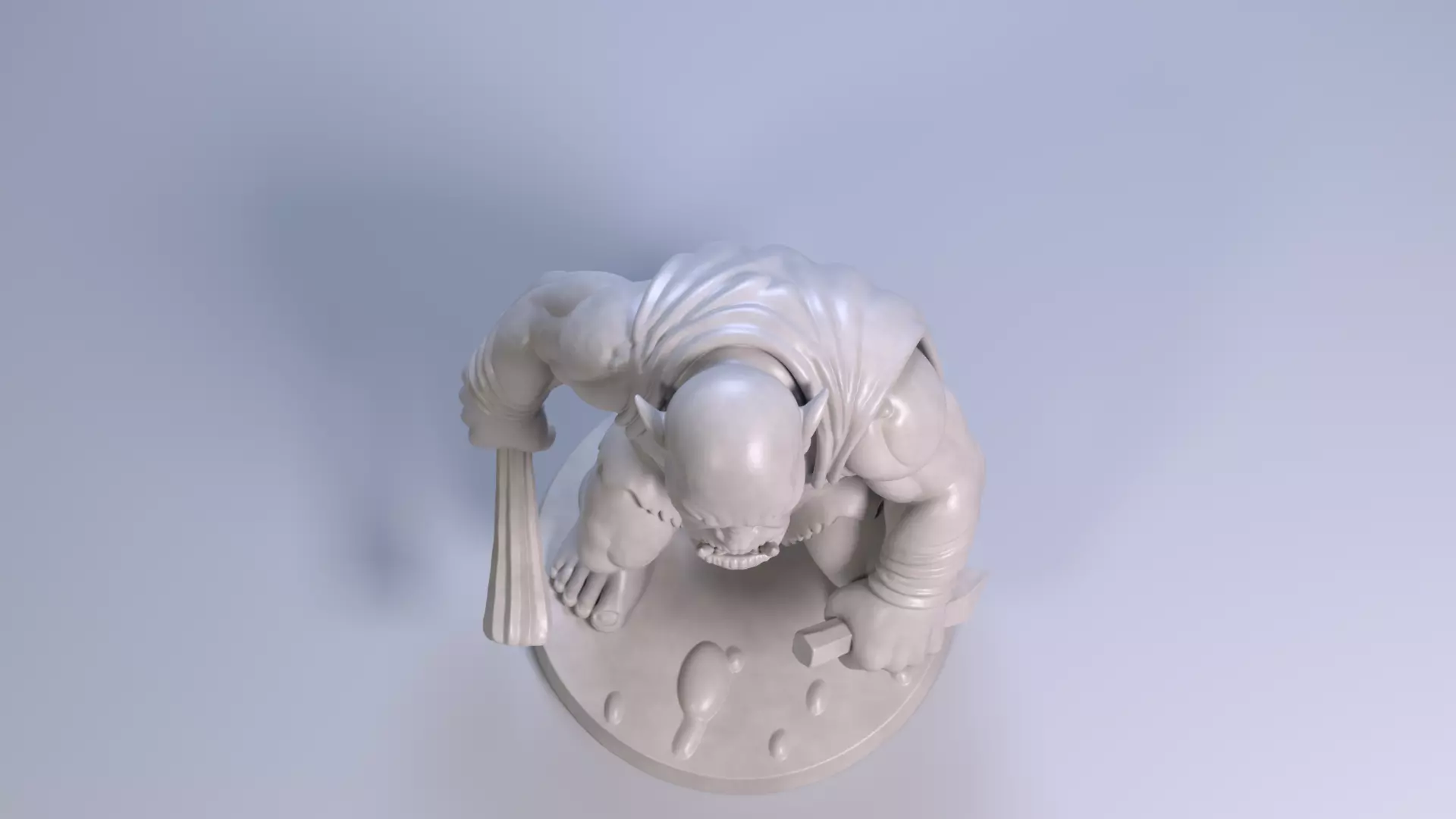Mountain Troll 3D Printable Fantasy Monster Free 3D print model_8