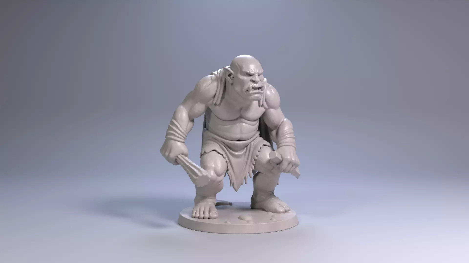 Mountain Troll 3D Printable Fantasy Monster Free 3D print model_21