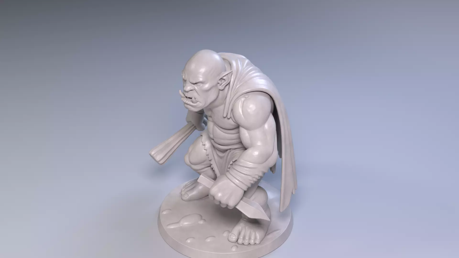 Mountain Troll 3D Printable Fantasy Monster Free 3D print model_6
