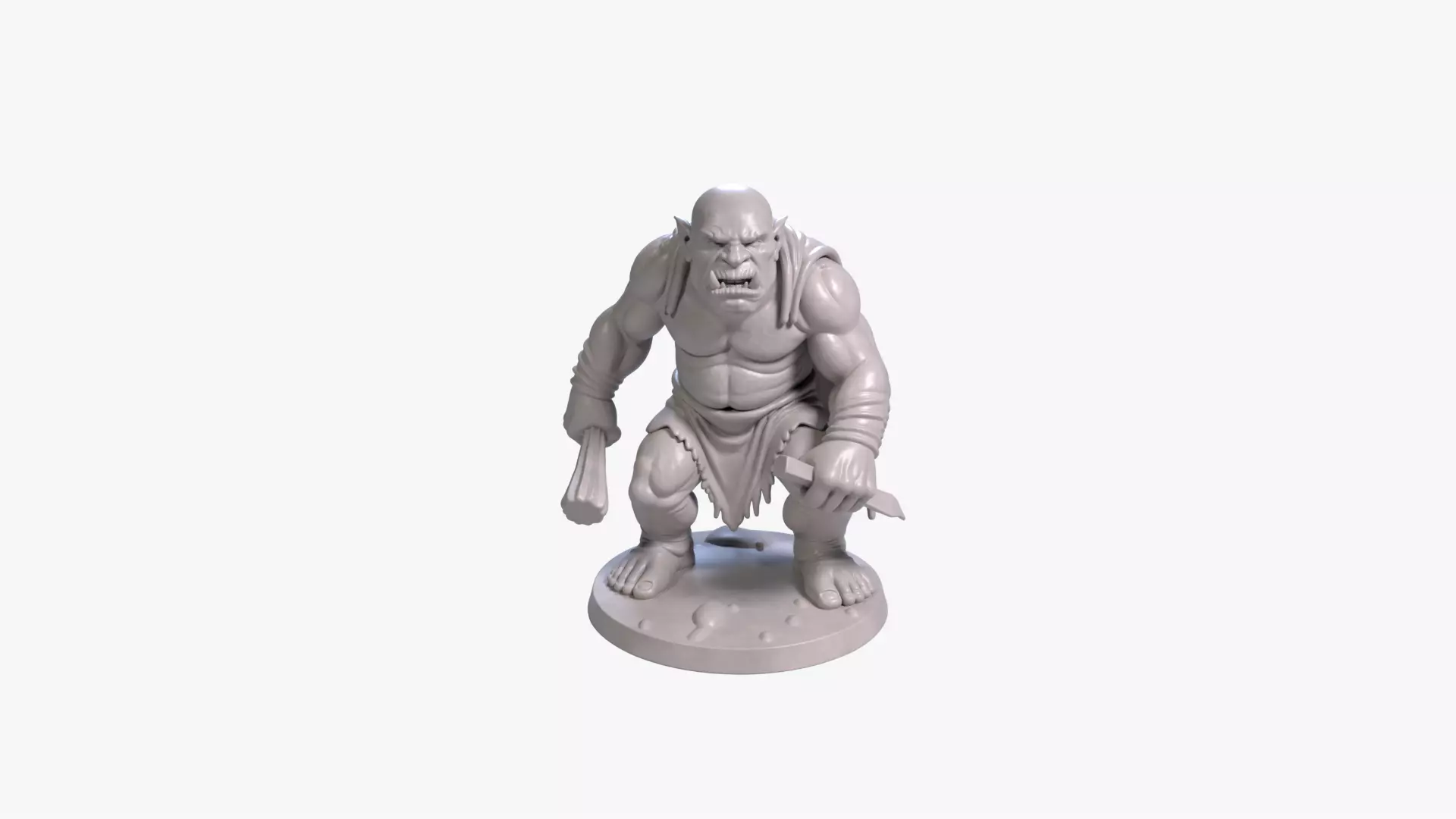 Mountain Troll 3D Printable Fantasy Monster Free 3D print model_0
