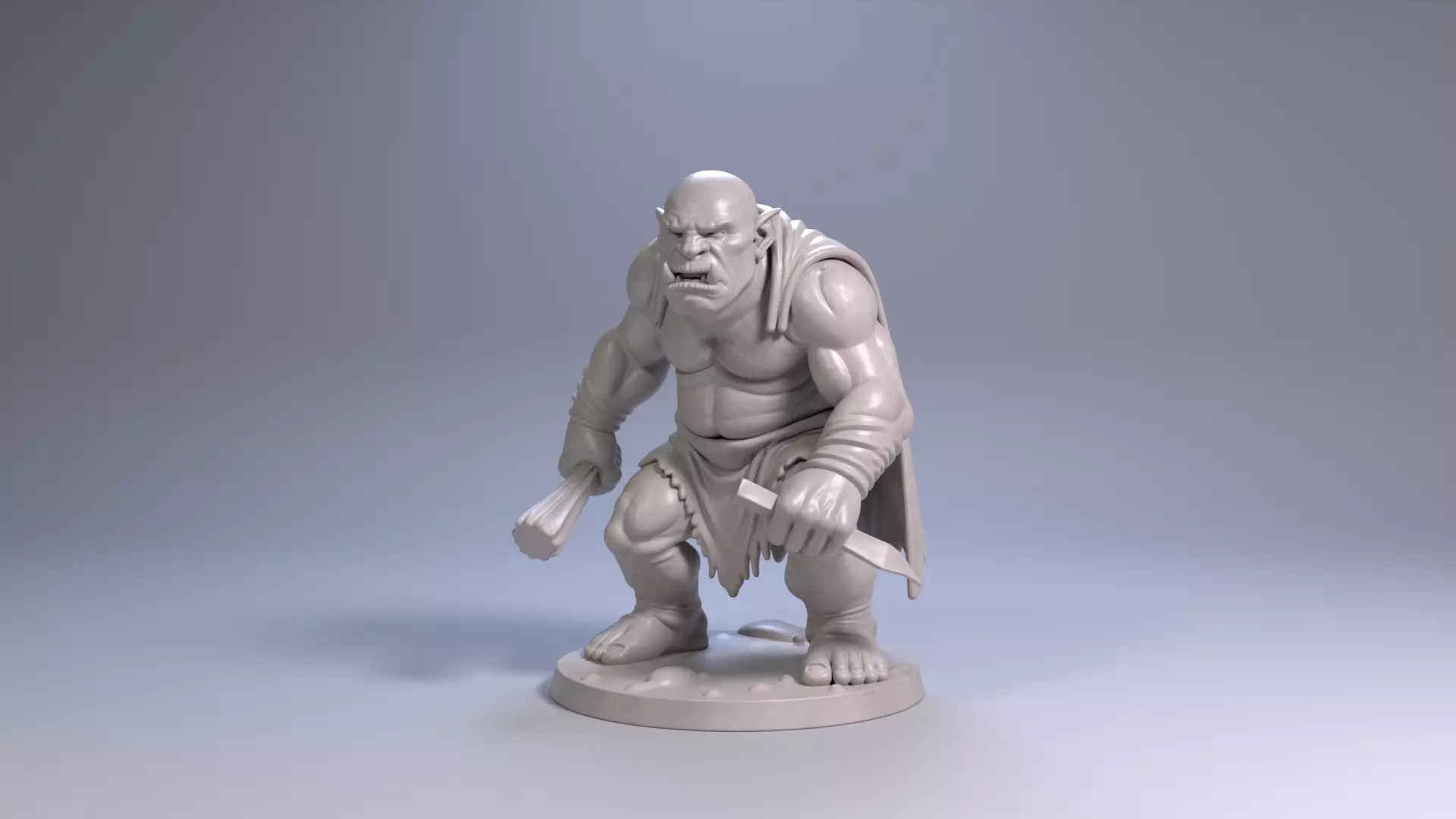 Mountain Troll 3D Printable Fantasy Monster Free 3D print model_13