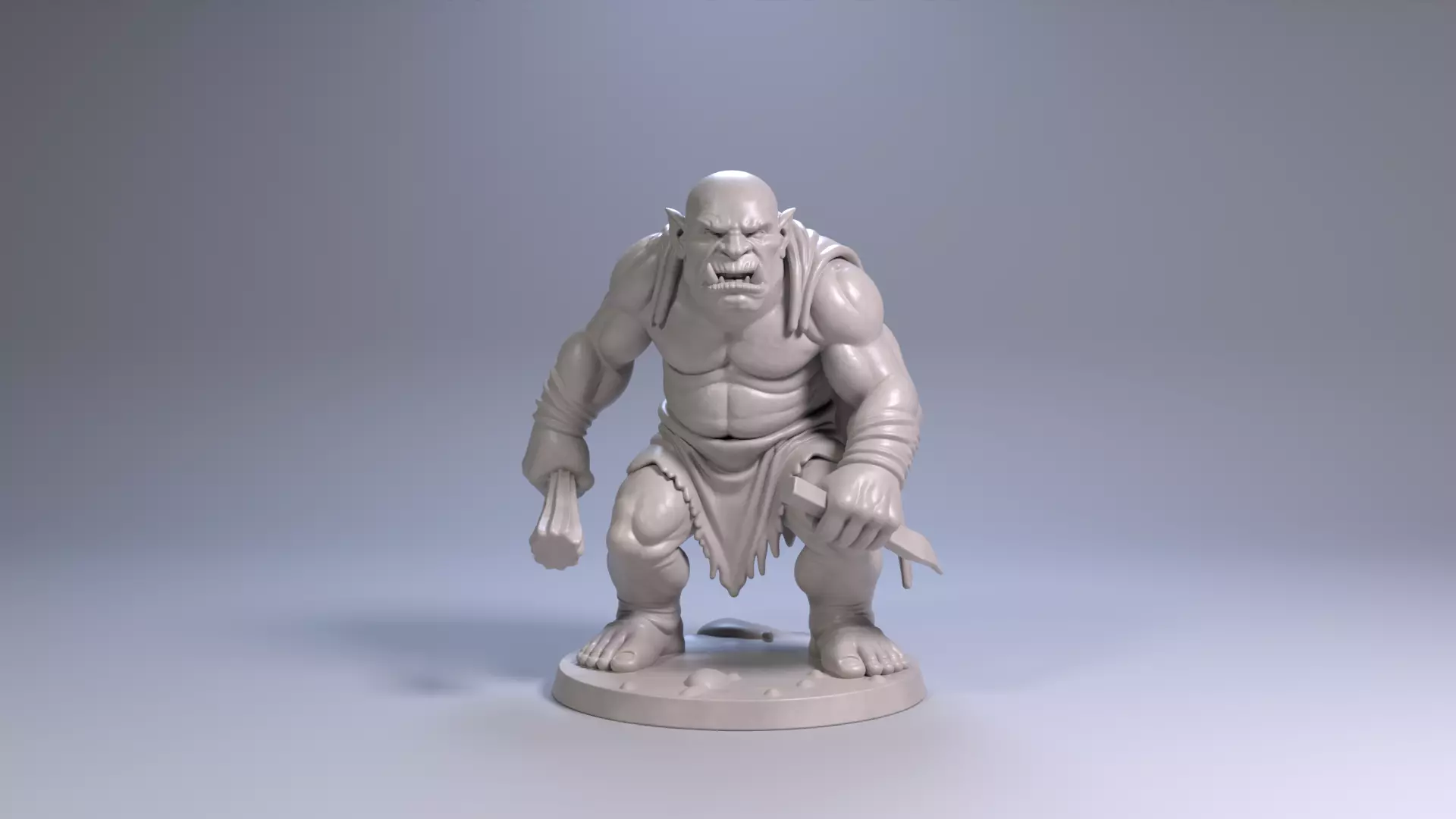 Mountain Troll 3D Printable Fantasy Monster Free 3D print model_18