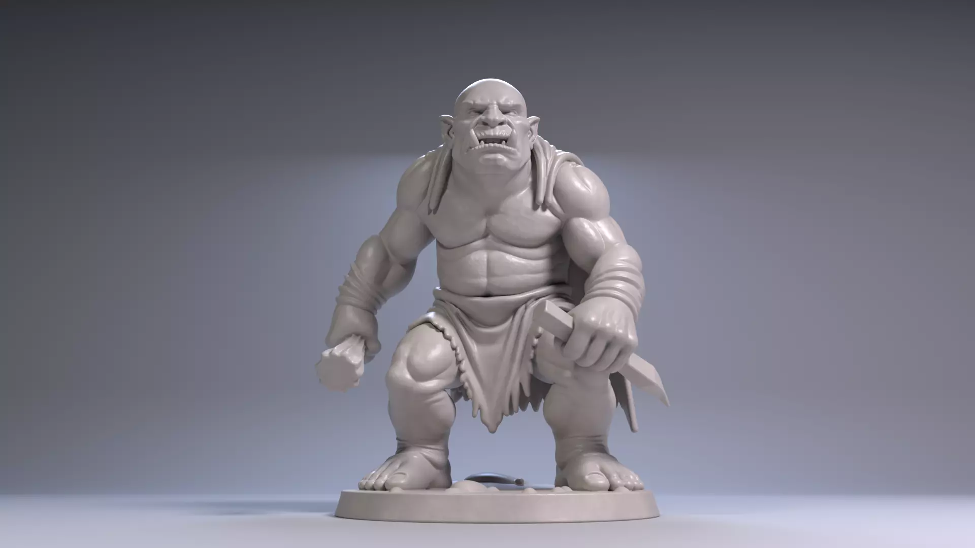 Mountain Troll 3D Printable Fantasy Monster Free 3D print model_7