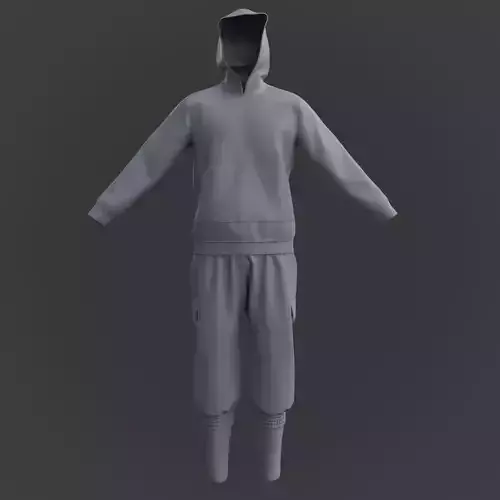 3D Male Joggers - Hooded Outfit Low-poly 3D model