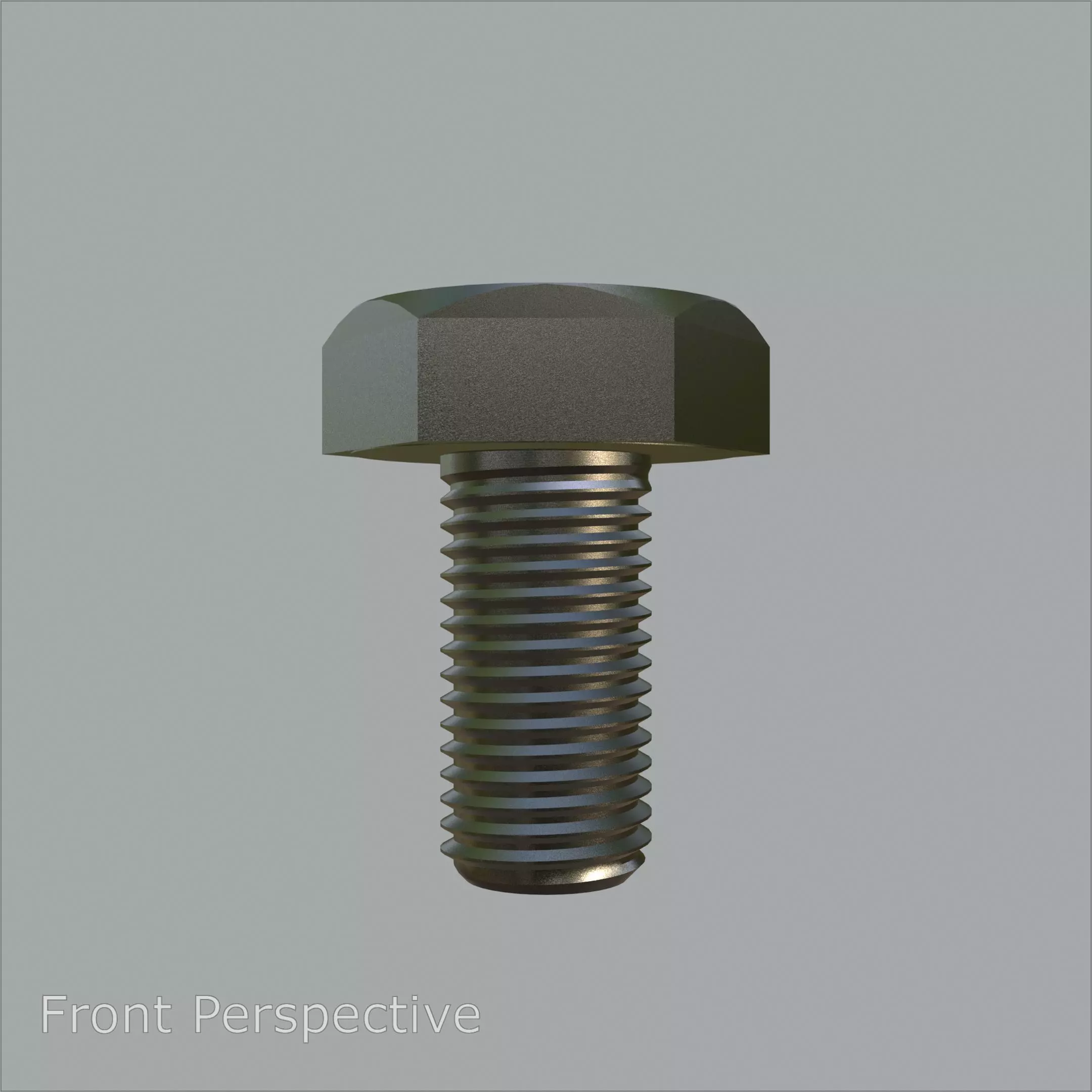 Sand Blasted Hex M3 Bolt Detailed 3D Model 3D model_0