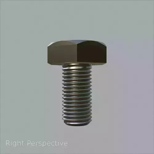 Sand Blasted Hex M3 Bolt Detailed 3D Model 3D model 4