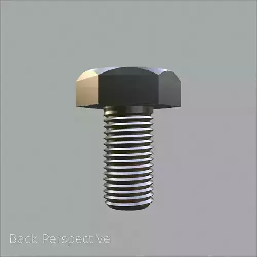 Sand Blasted Hex M3 Bolt Detailed 3D Model 3D model 2
