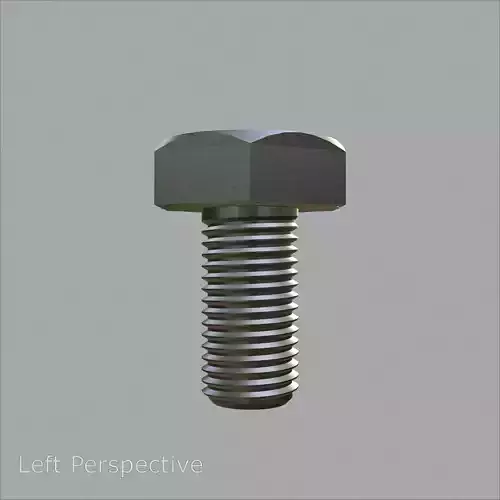Sand Blasted Hex M3 Bolt Detailed 3D Model 3D model 3