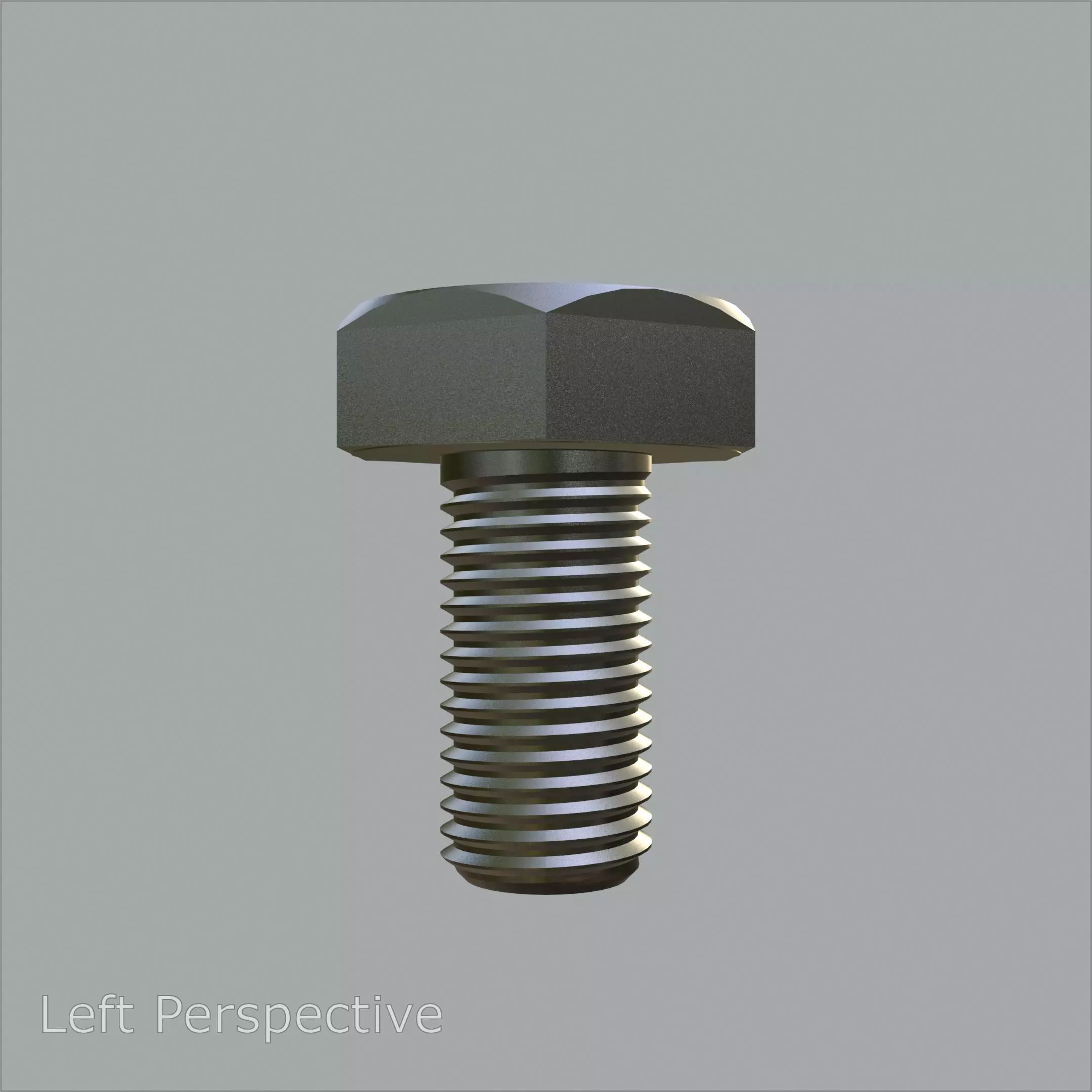 Sand Blasted Hex M3 Bolt Detailed 3D Model 3D model_2