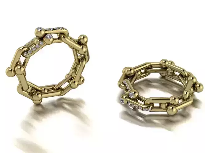 Tiffany Hardwear Ring Jewelry Gold  3D print model