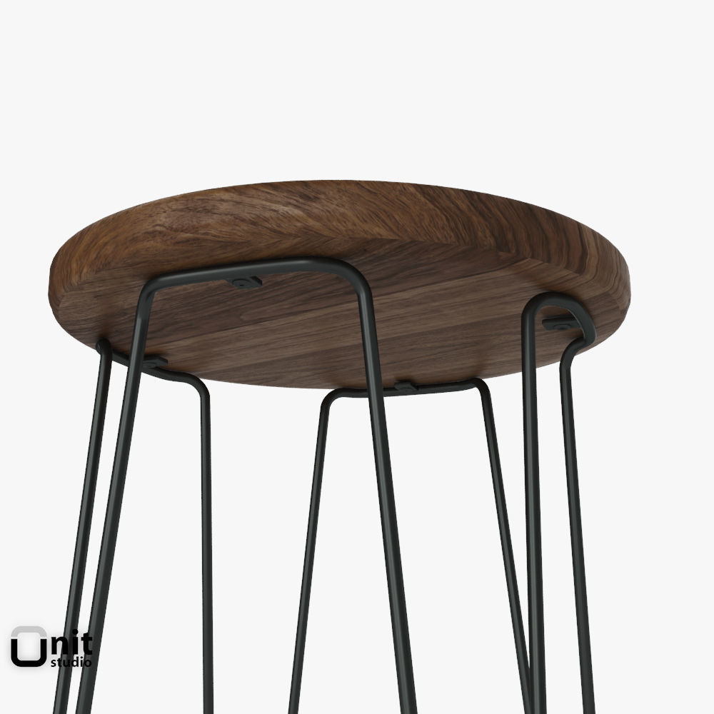 Hairpin Bar Stool by West Elm 3D model_3