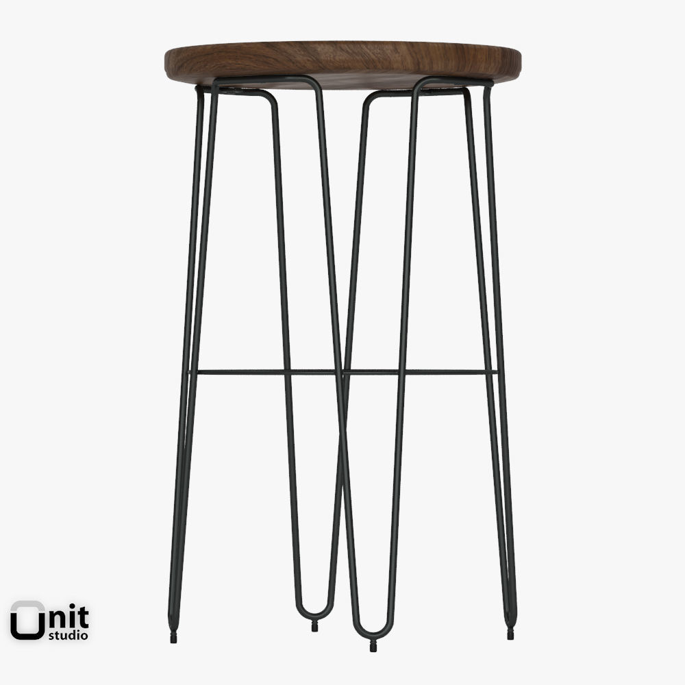 Hairpin Bar Stool by West Elm 3D model_4