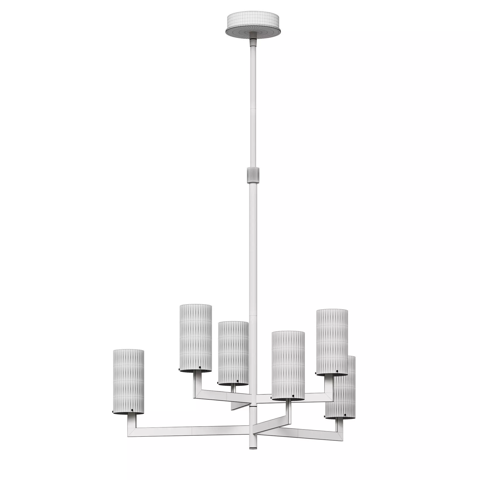 Kronleuchter Emmi aus geriffeltem Glas 3D model_2