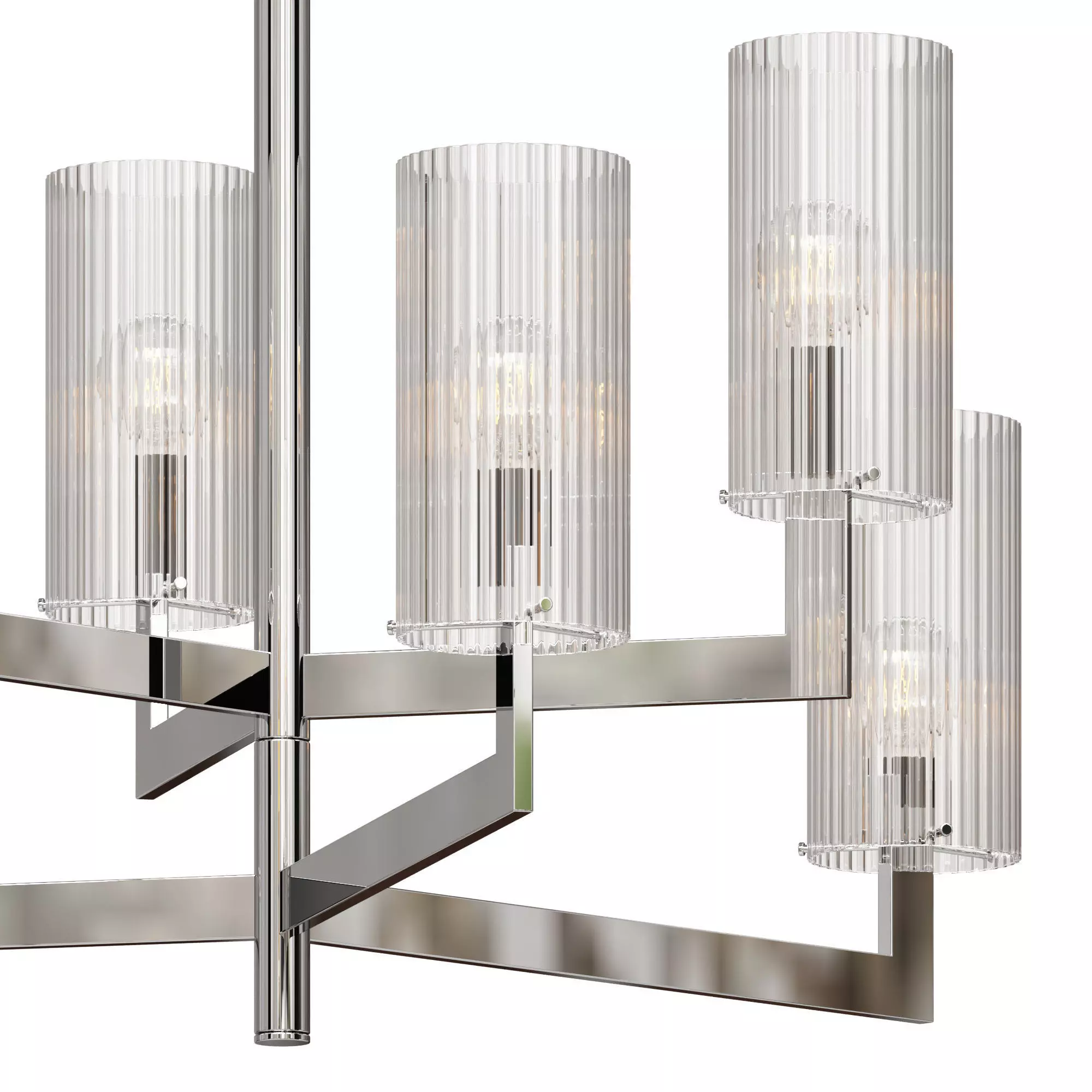 Kronleuchter Emmi aus geriffeltem Glas 3D model_1