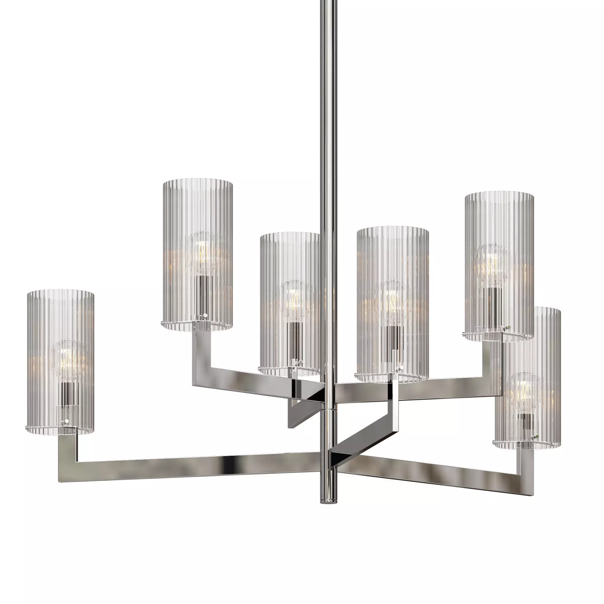 Kronleuchter Emmi aus geriffeltem Glas 3D model_0