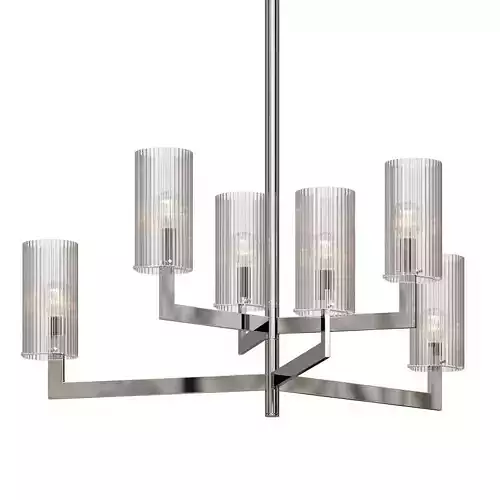 Kronleuchter Emmi aus geriffeltem Glas