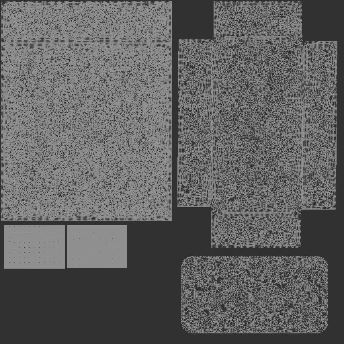 White Wooden Bed Set - 2 type single and doublebed  3D model_6