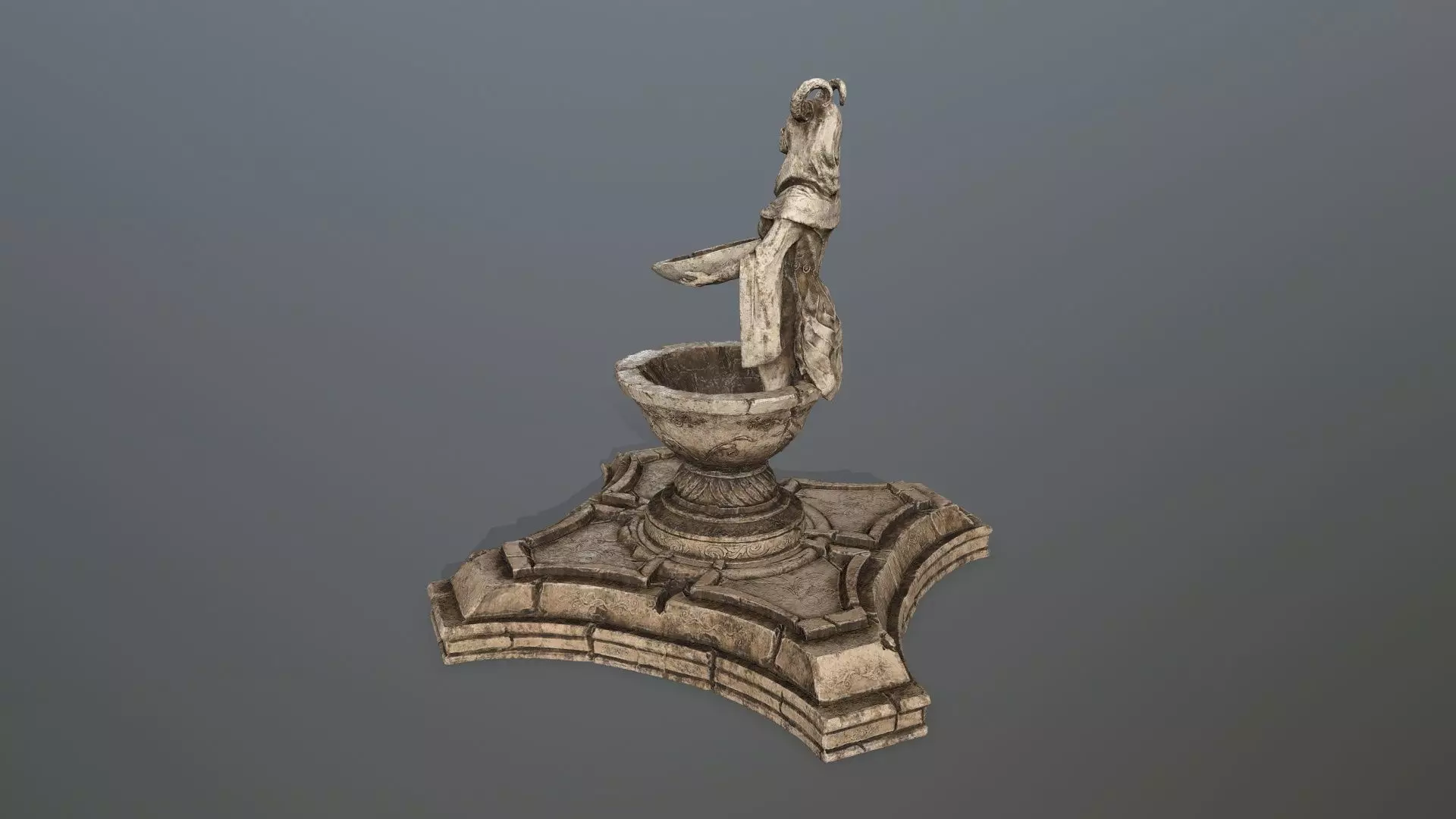 angel fountain Low-poly 3D model_10