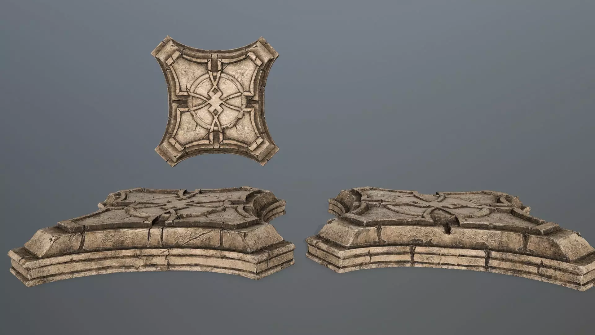 angel fountain Low-poly 3D model_3