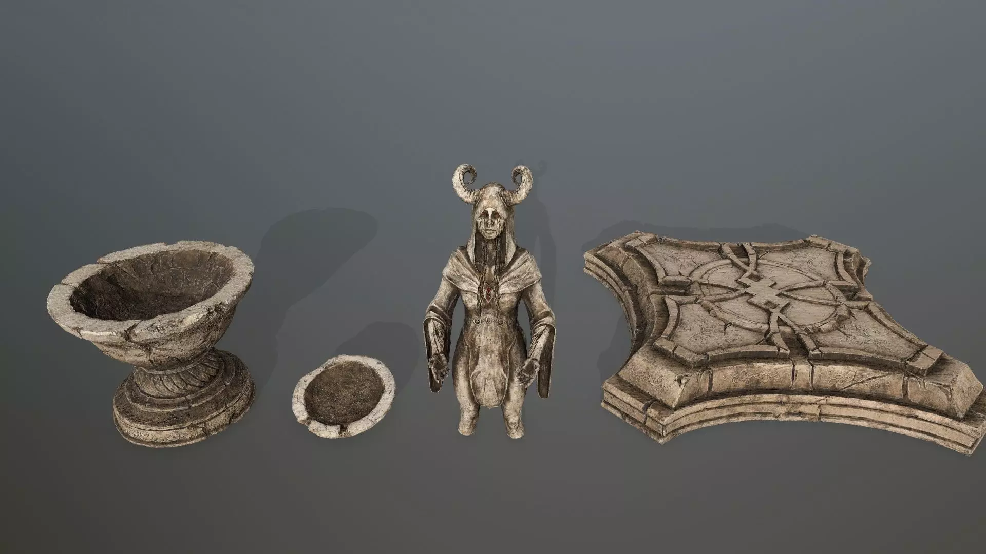 angel fountain Low-poly 3D model_15