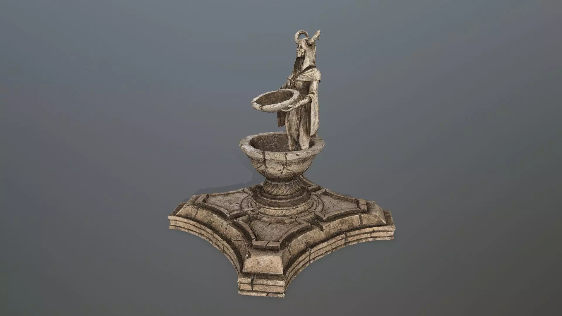 angel fountain Low-poly 3D model_9