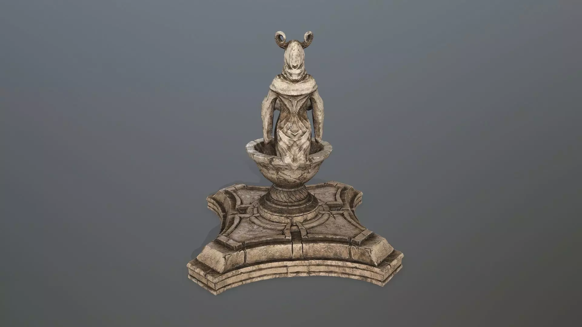 angel fountain Low-poly 3D model_11