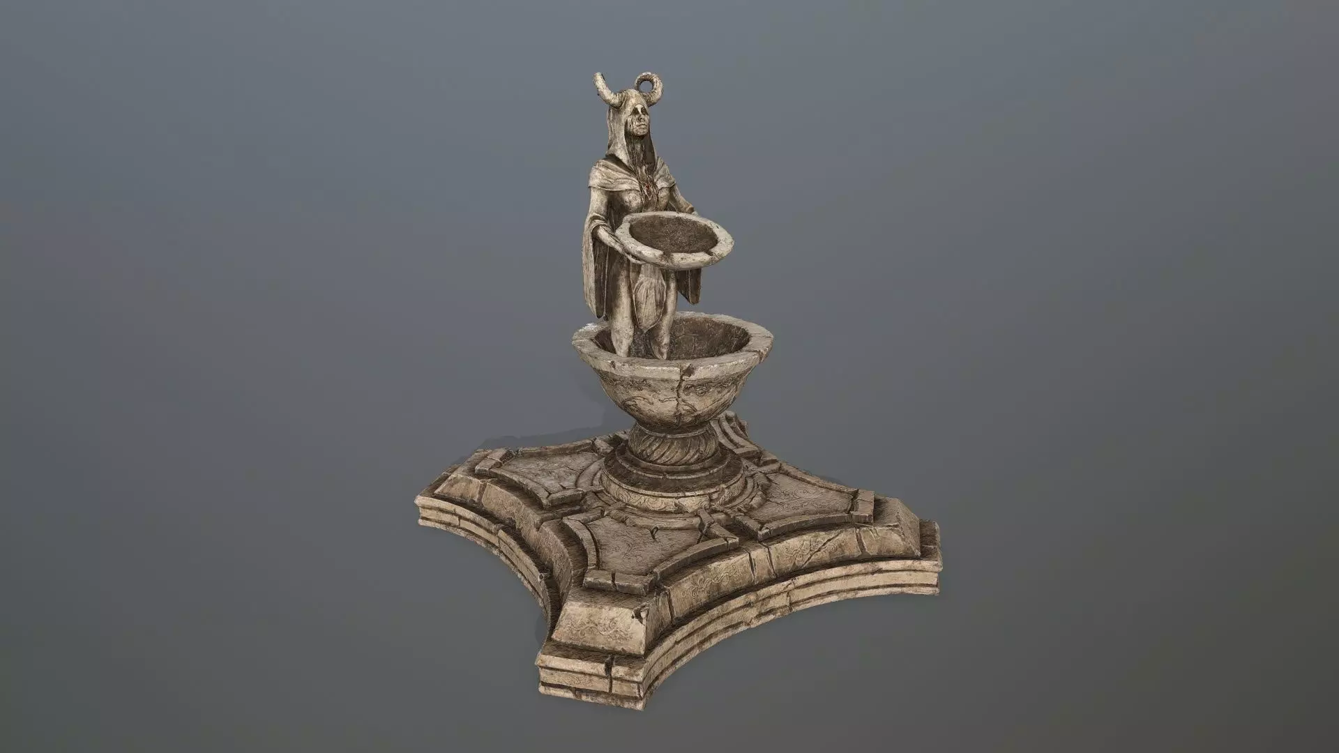 angel fountain Low-poly 3D model_13