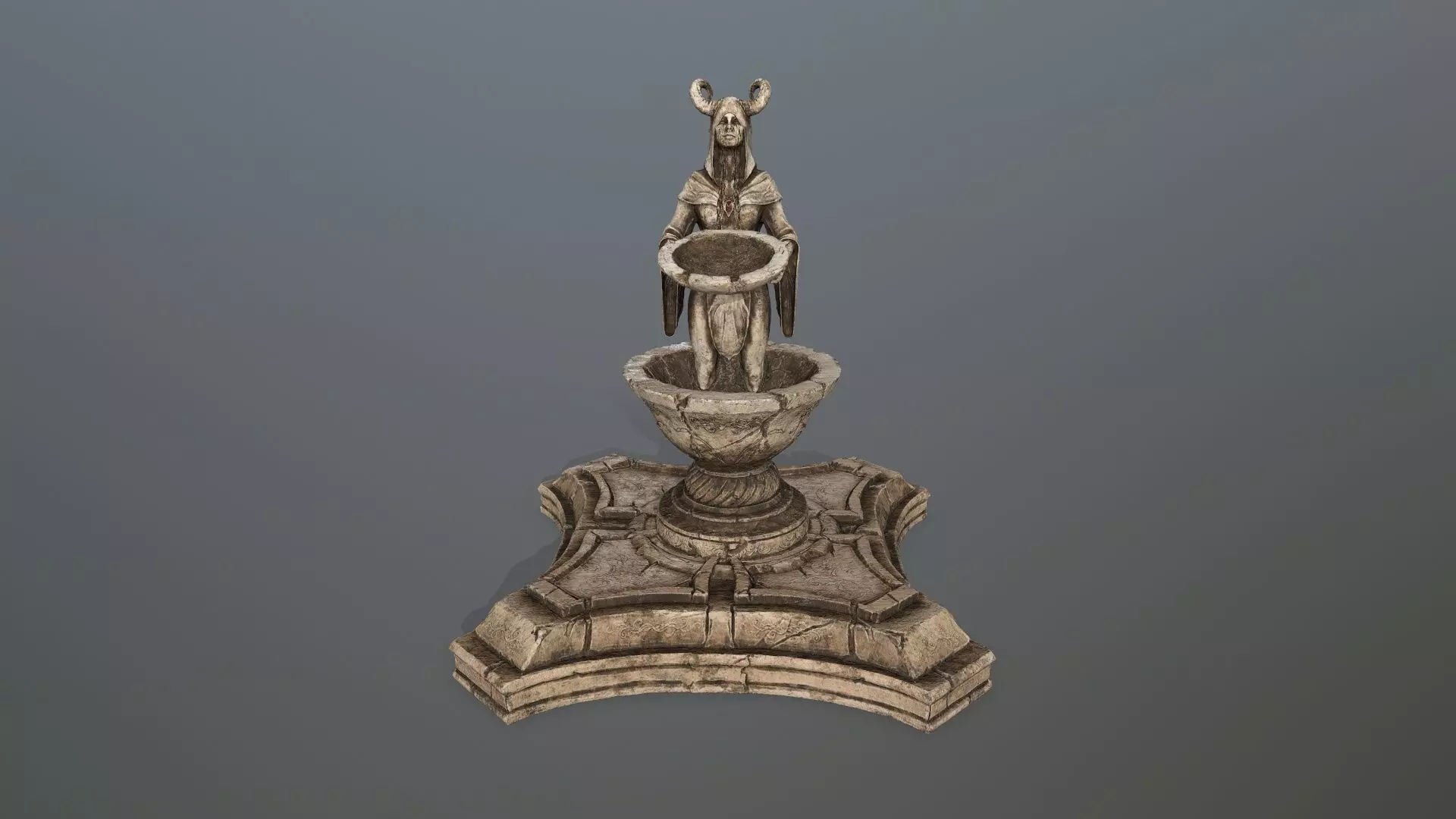 angel fountain Low-poly 3D model_14