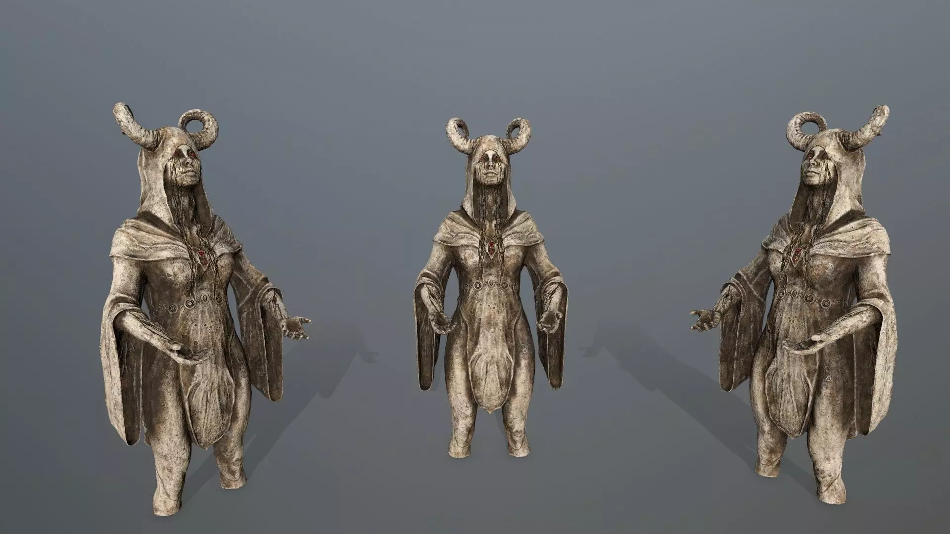 angel fountain Low-poly 3D model_1