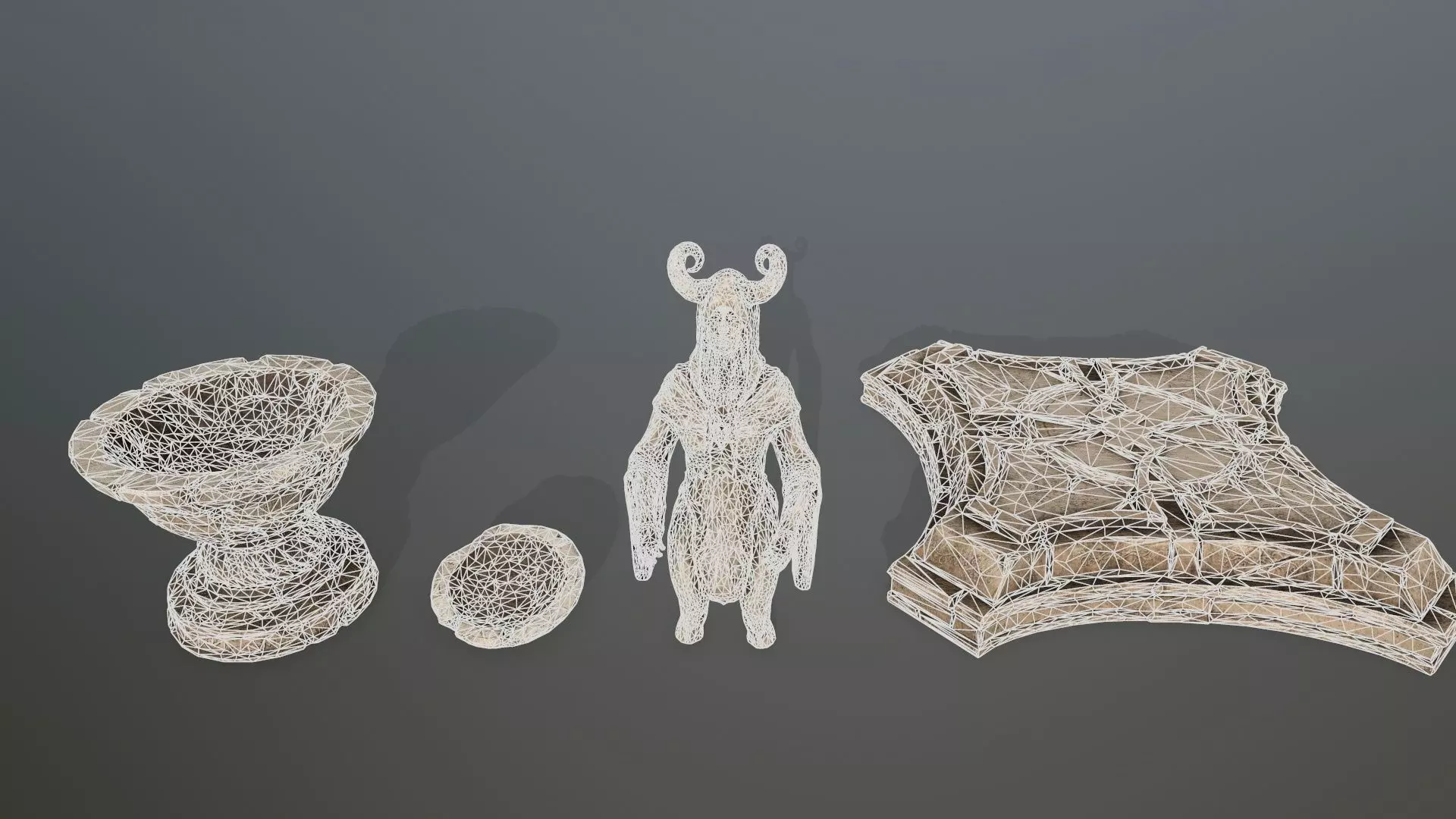 angel fountain Low-poly 3D model_16